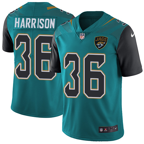 Nike Jacksonville Jaguars 36 Ronnie Harrison Teal Green Alternate Men Stitched NFL Vapor Untouchable Limited Jersey